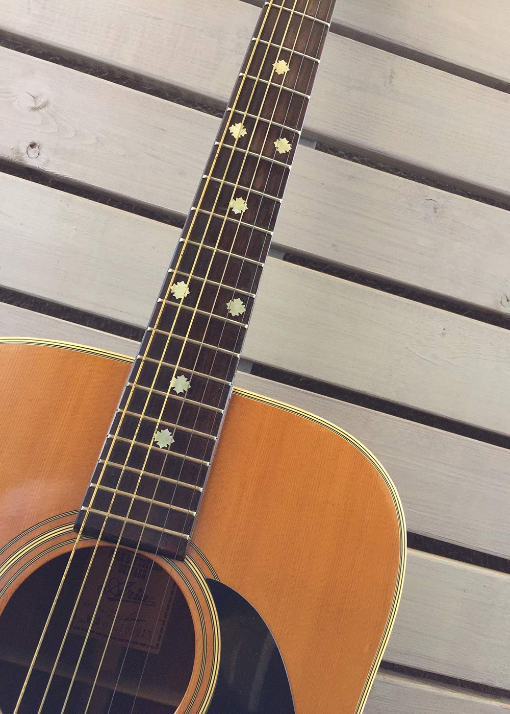 Traditional Snowflake (Aged White Pearl) Guitar Bass Ukulele Inlay Sticker